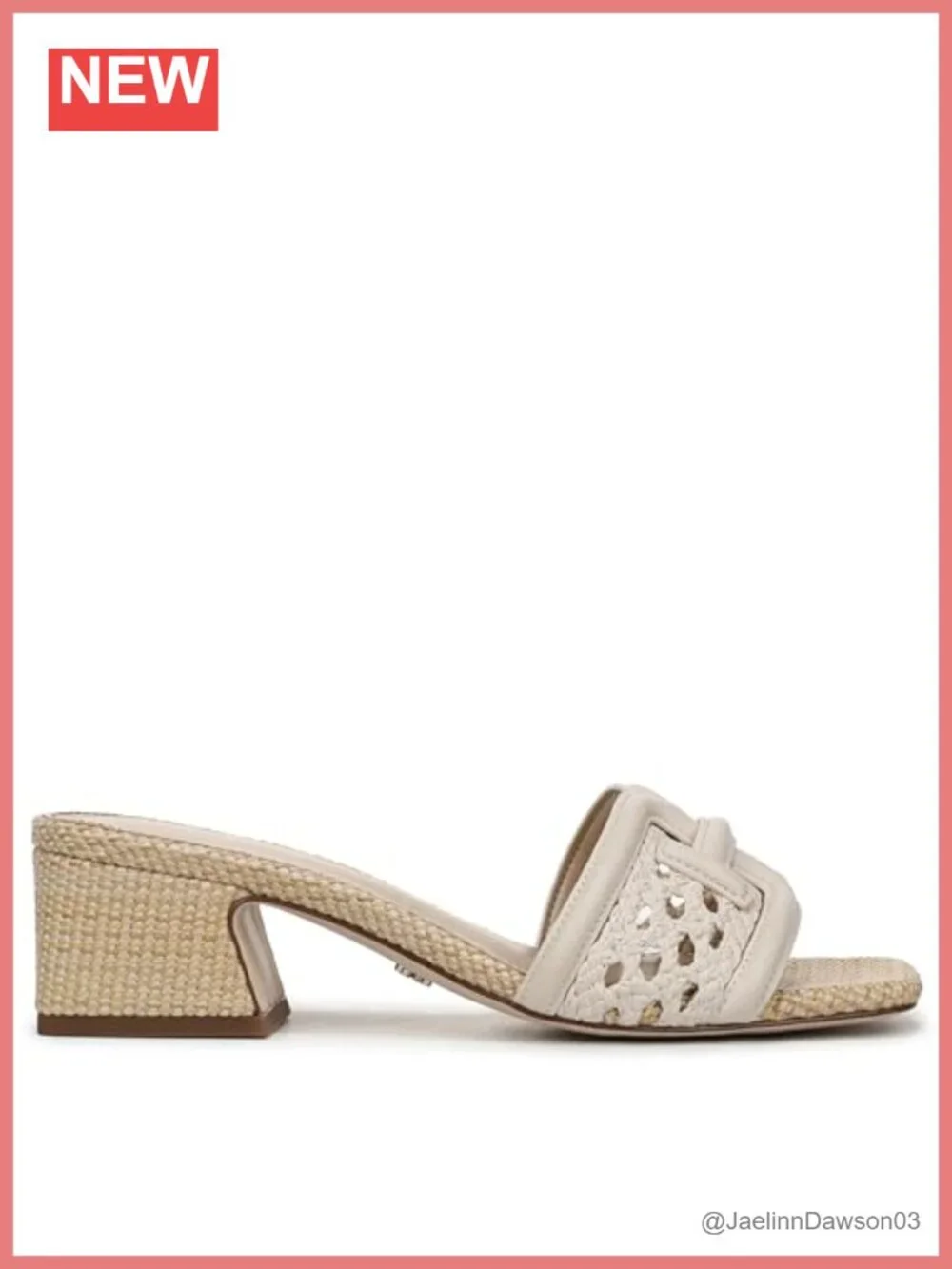Women's Woven Slide Sandals with Block Heel